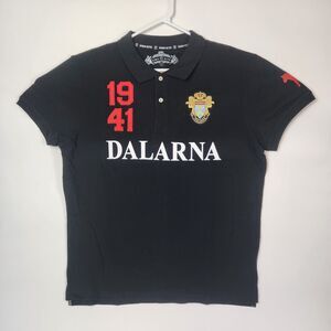 Robin Ruth Dalarna Polo Shirt Mens Sz L Embroidered Jersey Sports Fashion Travel